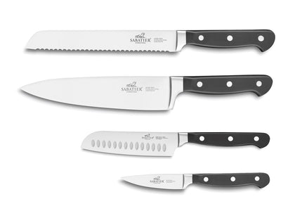 Knivsæt Pluton 4 dele Stål/Sort - 4 stk