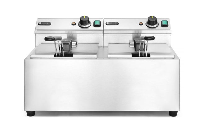 Frituregryde Profi Line, 2 × 8 l, HENDI, Profi Line, 16L, 230V/7000W, 605x460x(H)369mm