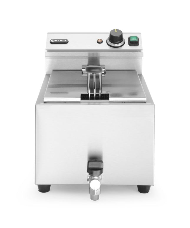 Frituregryde Profi Line med aftapningshane, 8 l, HENDI, Profi Line, 8L, Light grey, 230V/3500W, 305x515x(H)354mm