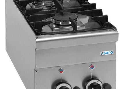 Gaskomfur, 2 blus, 600 Line bordplade
model G2S6