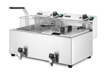 Frituregryde Profi Line med aftapningshane, 2 × 8 l, HENDI, Profi Line, 16L, 230V/7000W, 610x515x(H)369mm