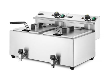 Frituregryde Profi Line med aftapningshane, 2 × 8 l, HENDI, Profi Line, 16L, 230V/7000W, 610x515x(H)369mm