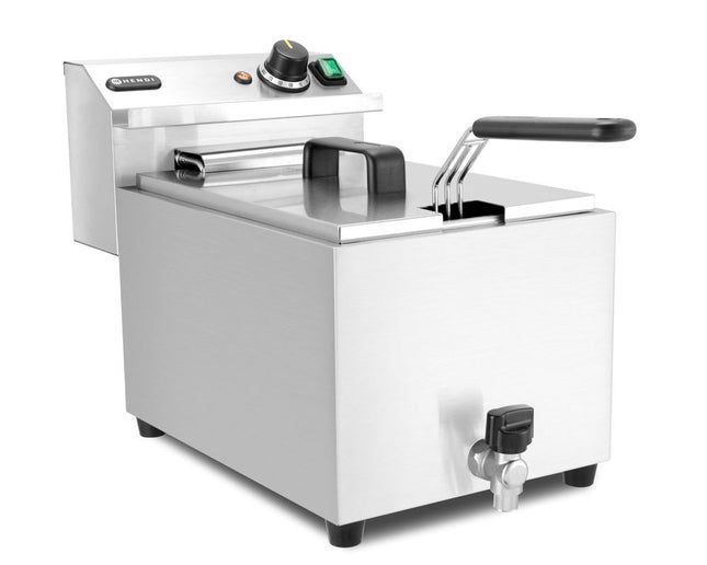 Frituregryde XL med aftapningshane, HENDI, Profi Line, 10L, 400V/6600W, 300x585x(H)377mm