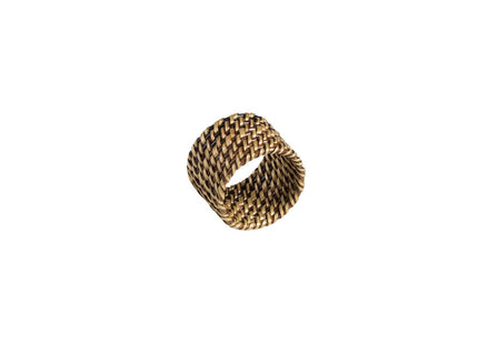 Servietring 4,5 x 3,5 cm Lys/Mørk brun Nito flet - 6 stk