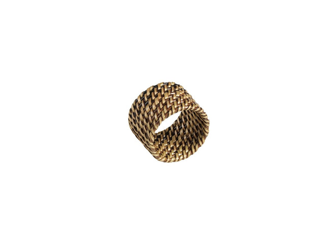 Servietring 4,5 x 3,5 cm Lys/Mørk brun Nito flet - 6 stk