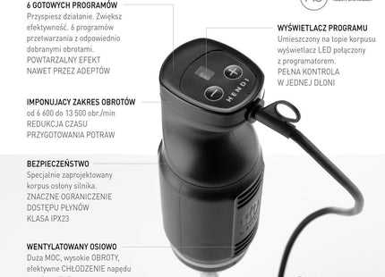 Stavblender HENDI BLEND, HENDI, designet af Robert Bronwasser, 230V/250W, ⌀71x(H)450mm
