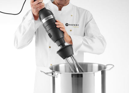 Sæt: Stavblender 350 med variabel hastighed + piskeris + vægbeslag, HENDI, Kitchen Line, sort, 230V/350W, 110x324x(H)816mm