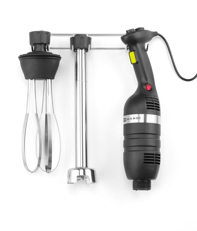 Sæt: Stavblender 350 med variabel hastighed + piskeris + vægbeslag, HENDI, Kitchen Line, sort, 230V/350W, 110x324x(H)816mm