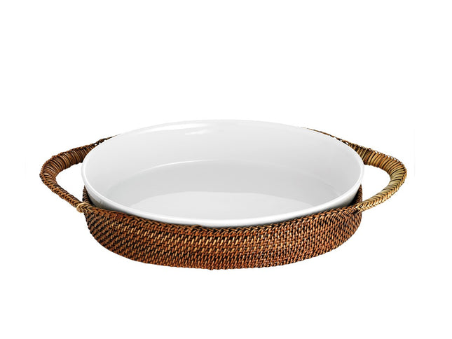 Kurv oval 31 x 23 cm Lys/Mørk brun Nito flet - 2 stk