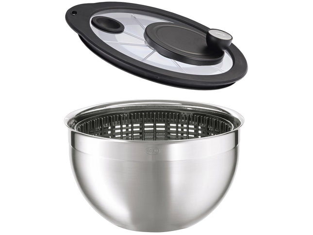 Salatslynge 5,4 liter 24 x 18,5 cm Stål/Sort - 2 stk