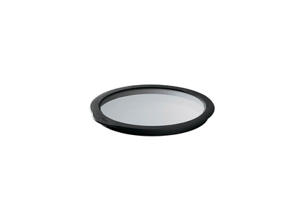 Glaslåg 12 cm Klar/Sort Glas/Silikone - 2 stk