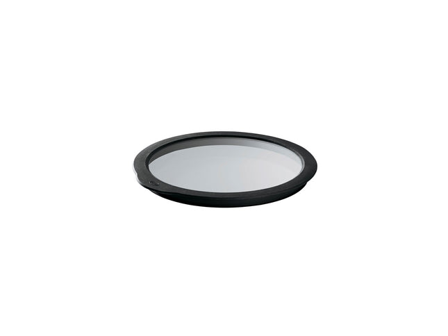 Glaslåg 12 cm Klar/Sort Glas/Silikone - 2 stk