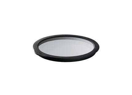 Glaslåg 16 cm Klar/Sort Glas/Silikone - 2 stk