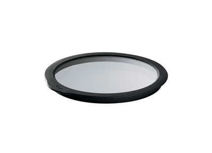 Glaslåg 20 cm Klar/Sort Glas/Silikone - 2 stk