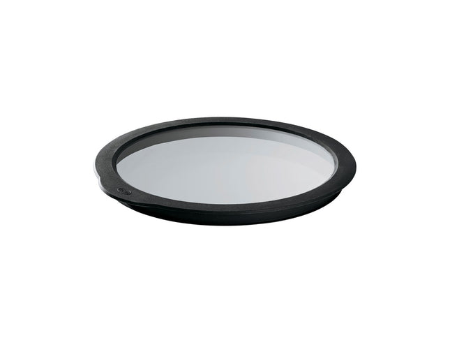 Glaslåg 20 cm Klar/Sort Glas/Silikone - 2 stk