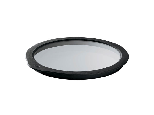 Glaslåg 24 cm Klar/Sort Glas/Silikone - 2 stk