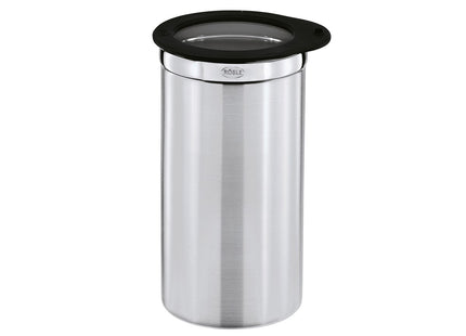 Opbevaringsdåse 1,5 liter 10 x 20 cm Stål/Klar/Sort