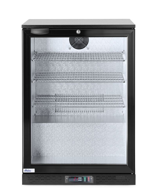 Back bar-køleskab med enkeltdør, Arktic, 105L, sort, 230V/123W, 600x530x(H)865mm