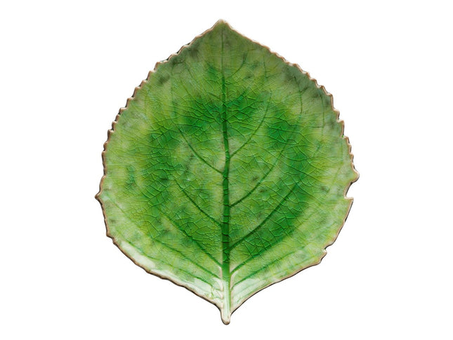 Tallerken hortensia Riviera 22 x 19 cm Grøn/Sort Keramik - 6 stk