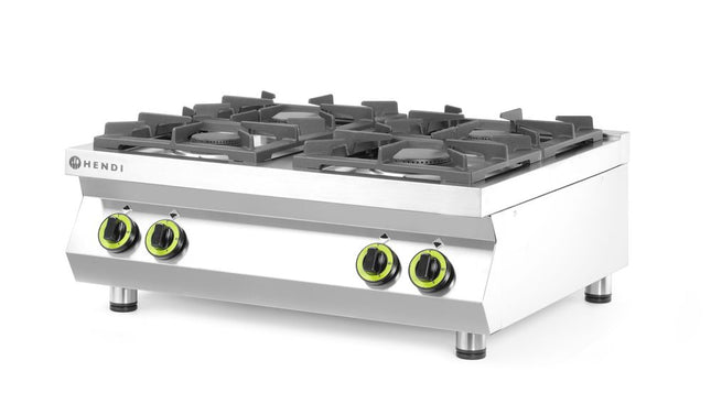 Gaskomfur 4-brænder Kitchen Line - bordmodel, HENDI, Kitchen Line, 19kW, 800x700x(H)310mm