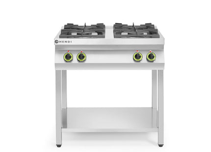 Gaskomfur Kitchen Line 4-brænder åbent understel, HENDI, Kitchen Line, 19kW, 800x700x(H)900mm