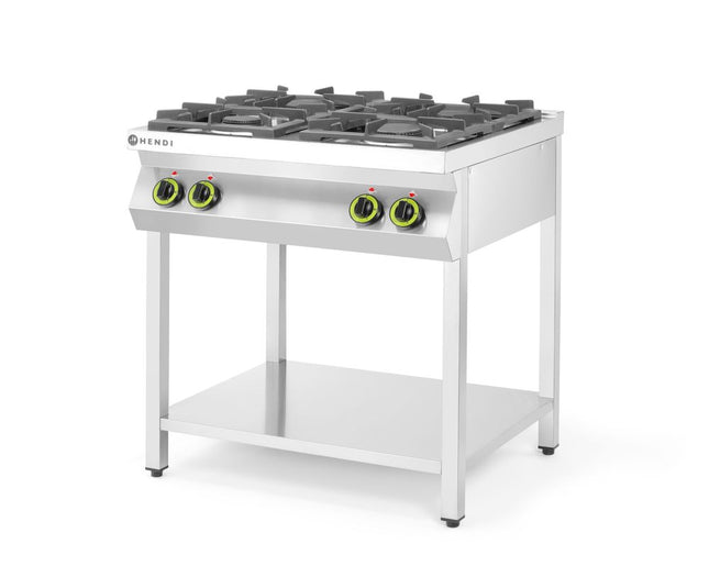 Gaskomfur Kitchen Line 4-brænder åbent understel, HENDI, Kitchen Line, 19kW, 800x700x(H)900mm
