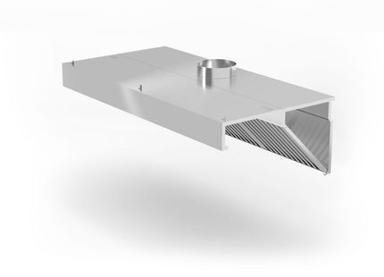 Vægmonteret emhætte, vinklet, HENDI, Profi Line, med LED-belysning, 1200x700x(H)450mm