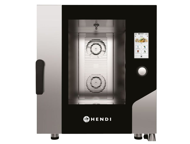 Kombidamper – Touch 7 x GN 1/1, elektrisk, med direkte damp og touchskærmsbetjening, HENDI, 400V/11400W, 730x784x(H)850mm