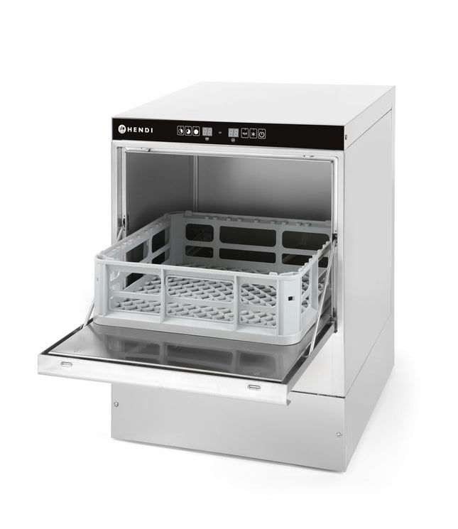 Glasopvasker 40x40, elektromekanisk styring, HENDI, Budget Line, med sæbepumpe, 230V/2800W, 470x510x(H)710mm