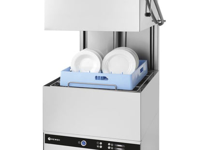 Hætteopvaskemaskine 50x50 - elektromekanisk styring, HENDI, Budget Line, 400V/8600W, 745x900x(H)1406mm