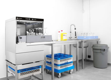 Opvaskemaskine 50x50 - elektronisk styring, HENDI, Kitchen Line, 400V/6600W, 570x600x(H)830mm