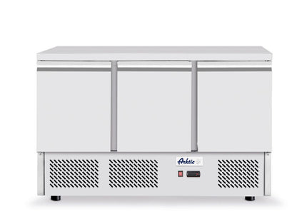 Kølebord, 3 døre, Arktic, Uden bagkant, 254L, 230V/220W, 700x1365x(H)890mm