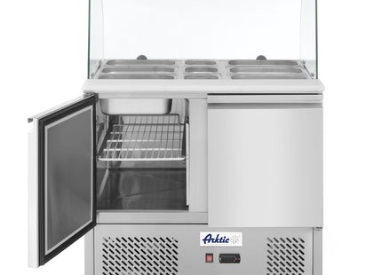 Salatkølebord med to døre og glasdisplay 300L, Arktic, 169L, 230V/310W, 700x900x(H)1300mm