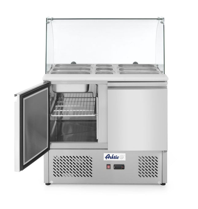 Salatkølebord med to døre og glasdisplay 300L, Arktic, 169L, 230V/310W, 700x900x(H)1300mm