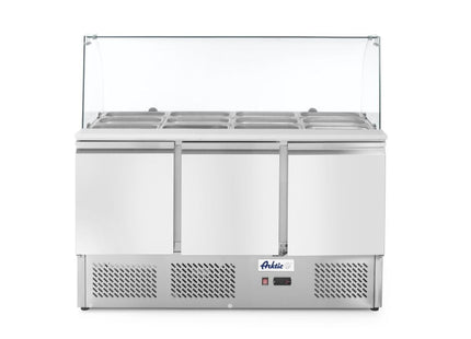 Salatkølebord med tre døre og glasdisplay 380L, Arktic, 254L, 230V/310W, 700x1365x(H)1300mm