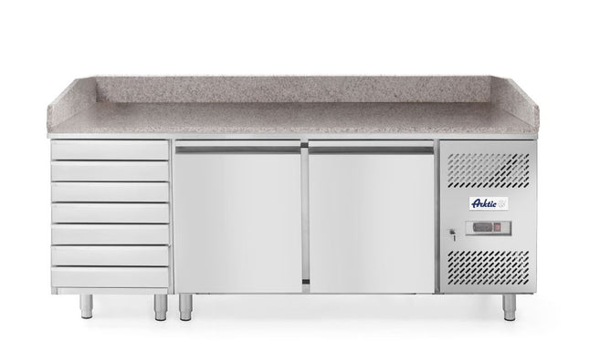 Pizzakølebord, dobbeltdør, Arktic, 250L, 230V/250W, 800x2010x(H)840mm