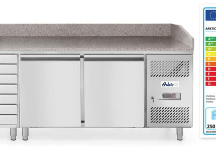 Pizzakølebord, dobbeltdør, Arktic, 250L, 230V/250W, 800x2010x(H)840mm