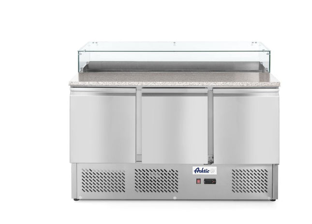Pizzakølebord med tre døre 380L, Arktic, 254L, 230V/310W, 700x1365x(H)1120mm