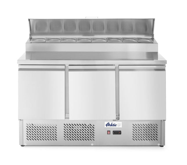 Salatkølebord med tre døre og hævet GN-display 380L, Arktic, 253L, 230V/310W, 700x1380x(H)1105mm