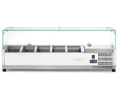 Kølet borddisplay GN 1/4, Arktic, 8x GN 1/4, GN 1/4, 36L, 230V/180W, 335x1805x(H)460mm