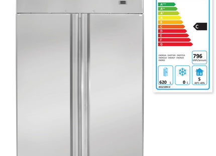 Køleskab med 2 døre 900 L, Arktic, Profi Line, 620L, 230V/450W, 745x1200x(H)1945mm