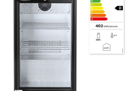 Backbar-køleskab, enkeltdørs, Arktic, 86L, sort, 230V/120W, 500x530x(H)865mm