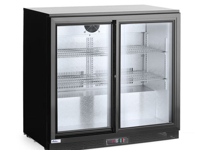 Backbar-køleskab med dobbelte skydedøre, Arktic, 158L, sort, 230V/160W, 520x900x(H)870mm