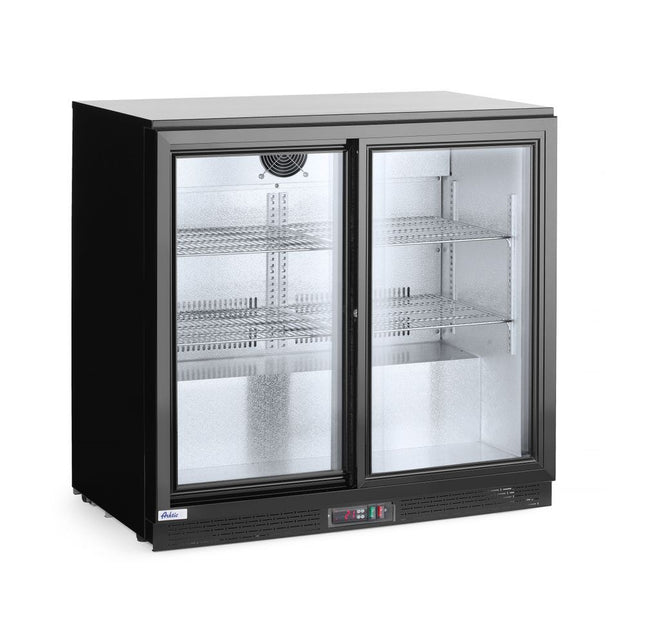 Backbar-køleskab med dobbelte skydedøre, Arktic, 158L, sort, 230V/160W, 520x900x(H)870mm
