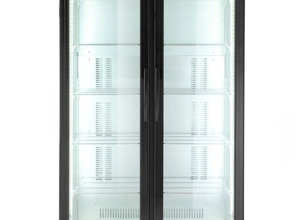 Backbar-køleskab, dobbeltdørs, Arktic, 384L, sort, 230V/365W, 940x635x(H)1983mm