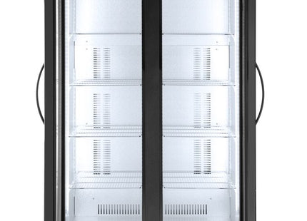 Backbar-køleskab, dobbeltdørs, Arktic, 384L, sort, 230V/365W, 940x635x(H)1983mm