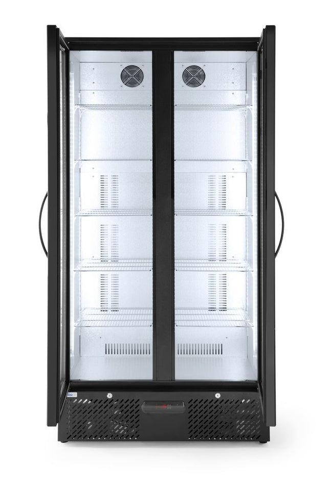 Backbar-køleskab, dobbeltdørs, Arktic, 384L, sort, 230V/365W, 940x635x(H)1983mm