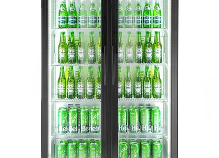 Backbar-køleskab, dobbeltdørs, Arktic, 384L, sort, 230V/365W, 940x635x(H)1983mm