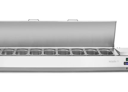 Kølet bordmonteret ingrediensstation GN 1/3, Arktic, 9x GN1/3, GN 1/3, 54L, 230V/180W, 420x2005x(H)630mm
