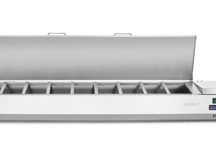 Kølet bordmonteret ingrediensstation GN 1/3, Arktic, 9x GN1/3, GN 1/3, 54L, 230V/180W, 420x2005x(H)630mm